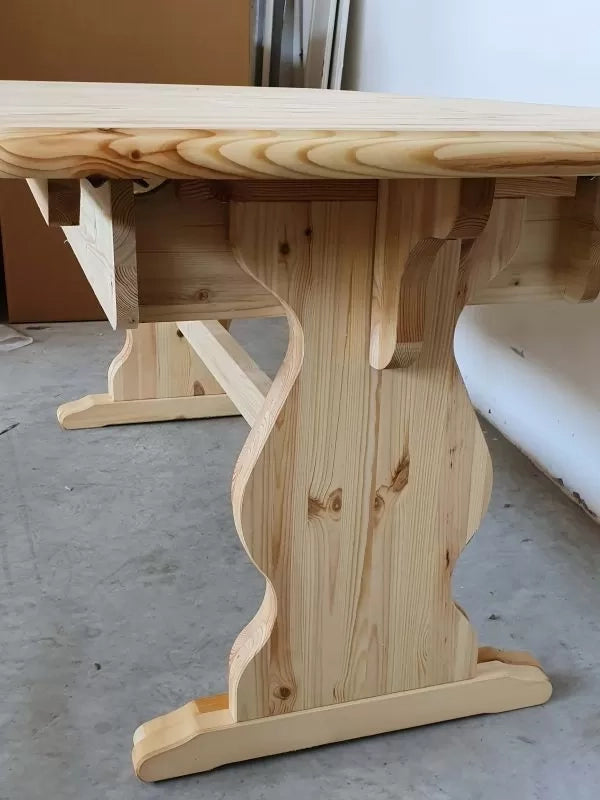 Tavolo fratino allungabile in legno pino grezzo 180x85x80 - Mobili 2G