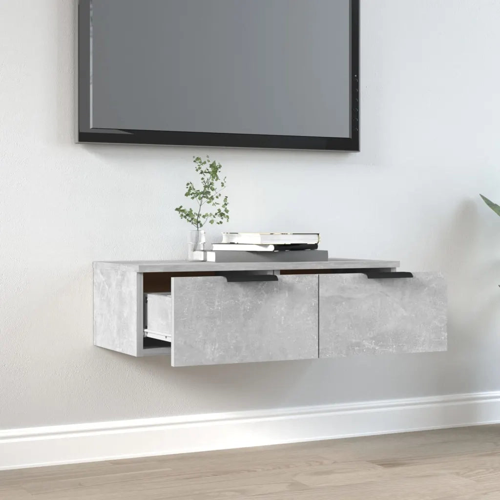 Armadietto a Muro Grigio Cemento 68x30x20 cm Legno Multistrato 811398