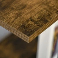 Libreria Antiribaltamento Stile Industriale, Scaffale Vintage con 5 Ripiani in Truciolato, 102x30x160cm