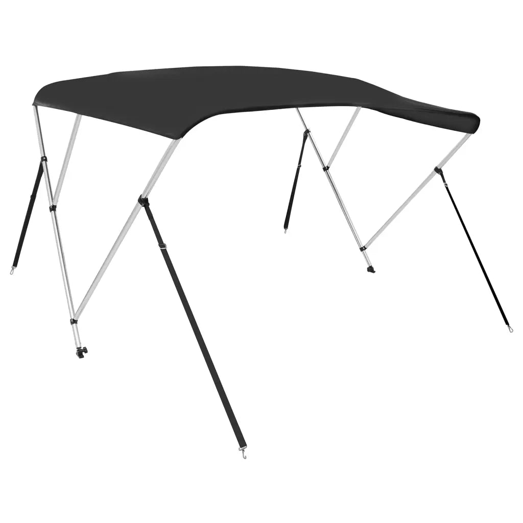 Bimini di Prua con Tendalino 3 Archi Nero 183x140x137 cm
