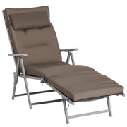 Sedia a dondolo pieghevole da giardino ¨C zephmum ¨C marrone 137x63,5x100,5 cm