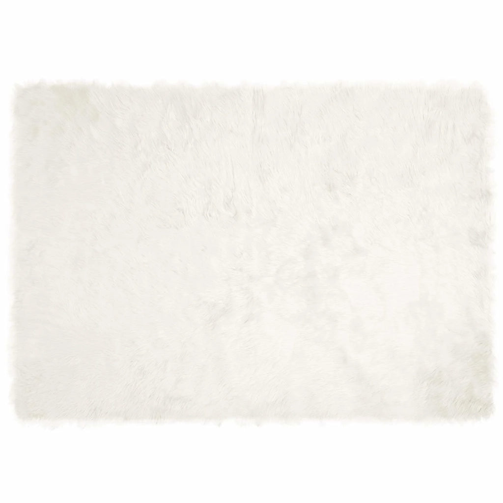 Tappeto in finta TAFALLA Bianco 140 x 200 cm Poliestere