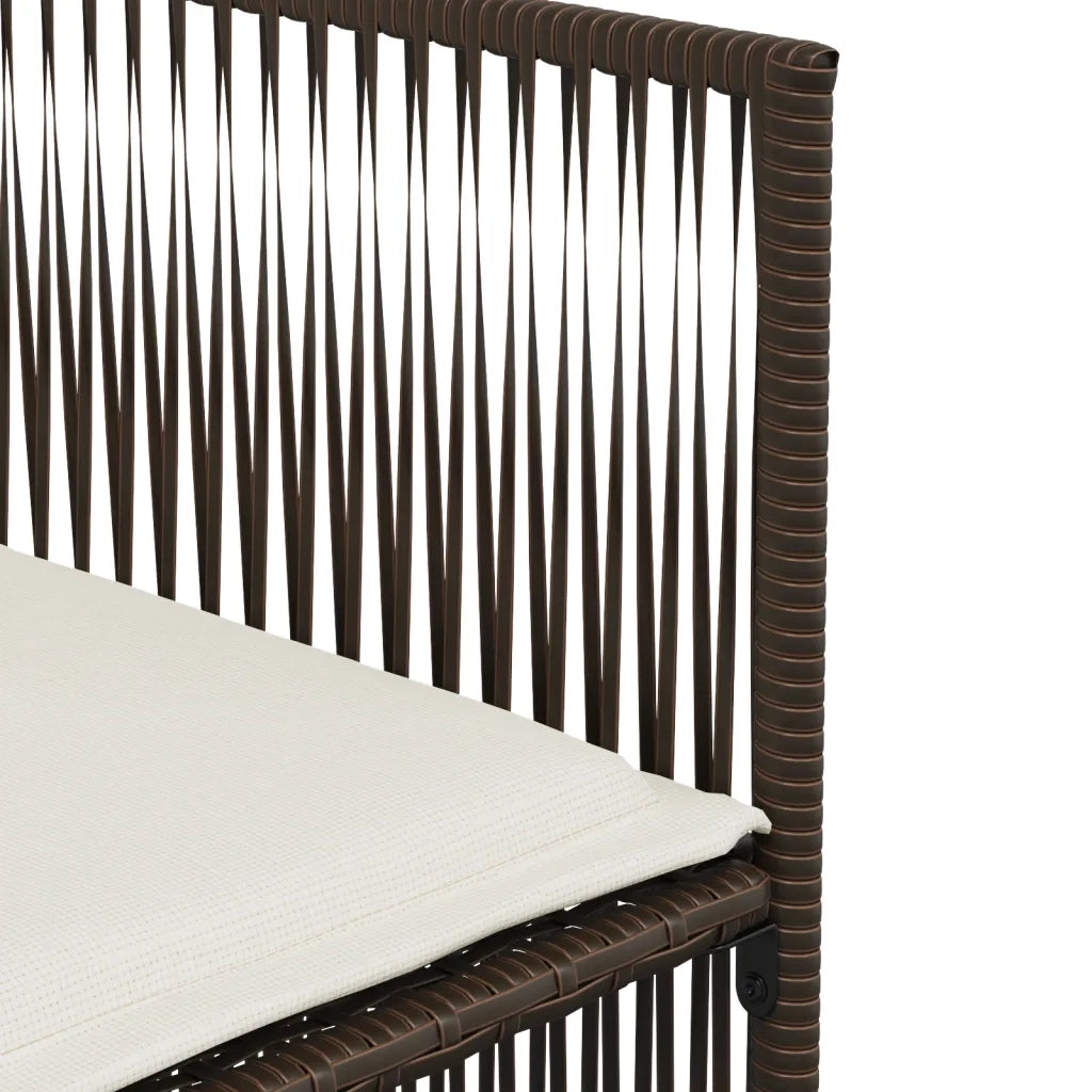 vidaXL Set da Pranzo da Giardino 7pz con Cuscini in Polyrattan Marrone