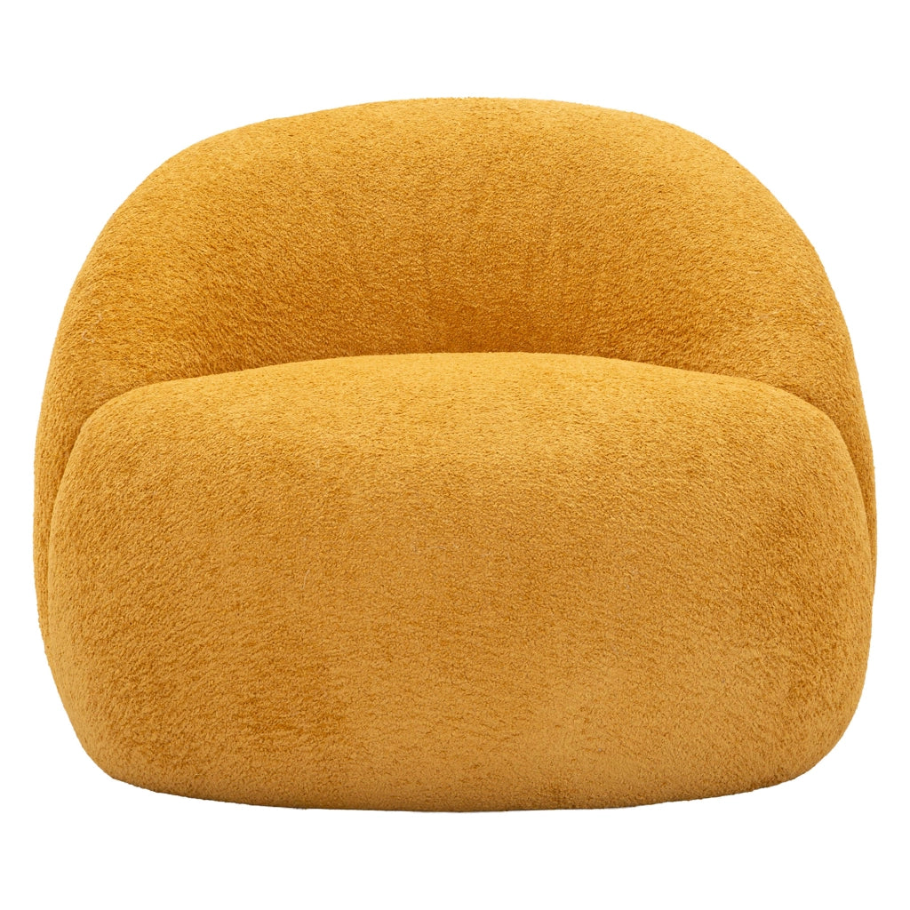 Poltroncina Nubra, Poltrona Rivestimento in Tessuto Bouclè, 80x56x83h cm Arancione Senape