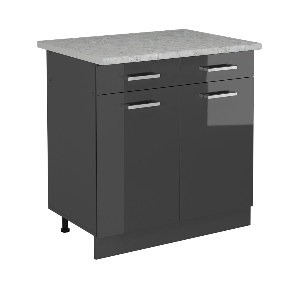 Vicco Mobiletto base per cucina Antracite lucido 80 cm PL Marmo