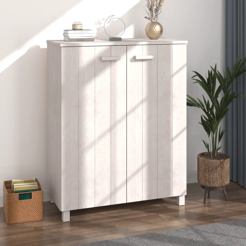 Scarpiera | Mobile per scarpe HAMAR Bianca 85x40x108 cm in Legno Massello di Pino