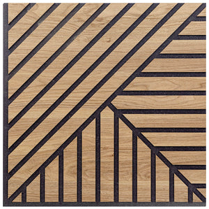 Set 10 Pannelli Decorativi Fonoassorbenti 58x58 cm in MDF Decoro A Tris Linee Rovere Aurora