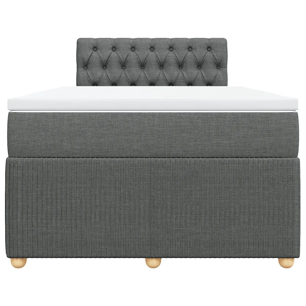 Giroletto a Molle con Materasso Grigio Scuro 120x200 cm Tessuto 3287431