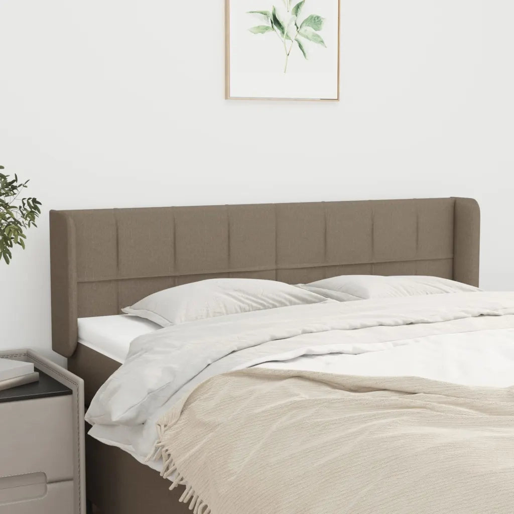 Testiera ad Orecchio-Testata con Orecchie Tortora 147x16x78/88 cm in Tessuto 725262