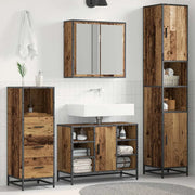 Set di mobili per il bagno con lo scaffale 3 pcs Legno vecchio 3402545