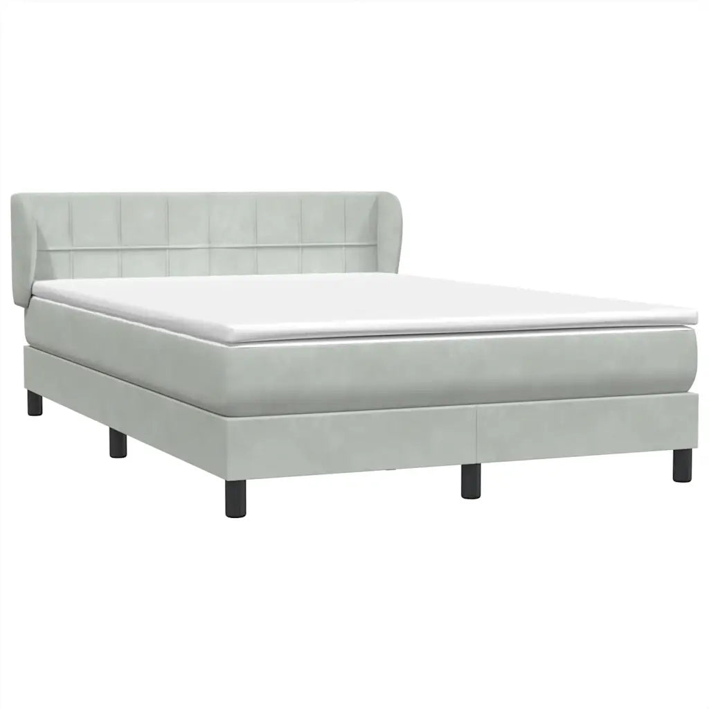 Giroletto a Molle con Materasso Grigio Chiaro 160x220cm Velluto 3317571