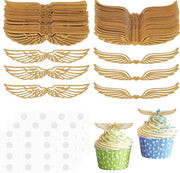 Decorazioni per torte con ali di glitter dorate - Copricupcake per feste di cioccolato - Decorazione per feste di compleanno - Set da 100 

Modello: 
Set da 100 
Dimensioni: 
100 pezzi 
Materiali: 
Plastica