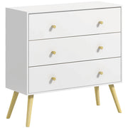 Cassettiera con 3 Cassetti ¨C Zephmum ¨C Bianco Legno Pino 80x30x80 cm