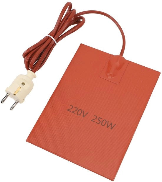 Mat di Riscaldamento 200°C - Silicone - Spesso e Flessibile - Facile da Utilizzare - Resistente ai Cambi di Temperatura - Per Apparecchiature Industriali - Guscio di Riscaldamento