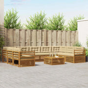 Set di divani da esterno con cuscino 10 pcs Naturale e Beige 3374153