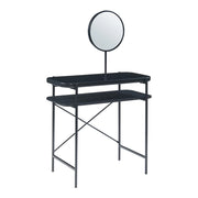 Toletta in acciaio e vetro 129 x 80 x 44 cm nero 03_0009288