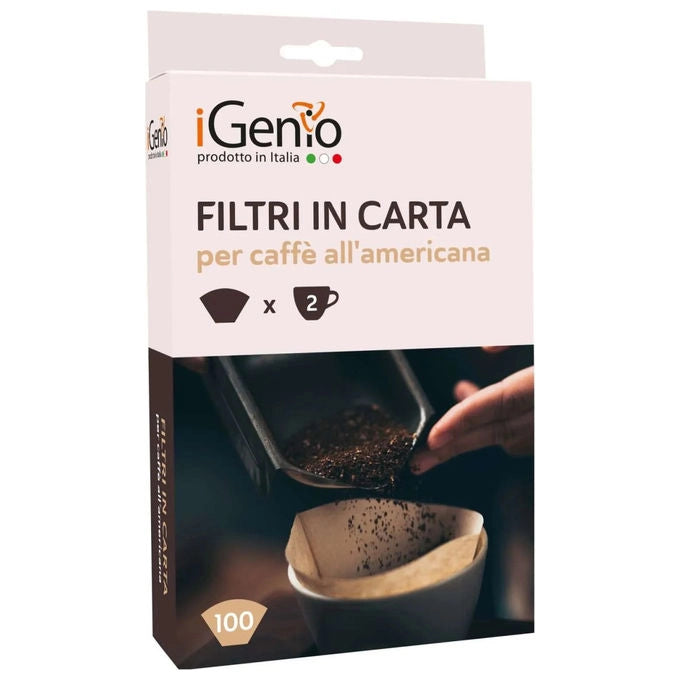 Igenio Filtri di Carta per Caffe' Americano 2 Tazze 100 Pezzi