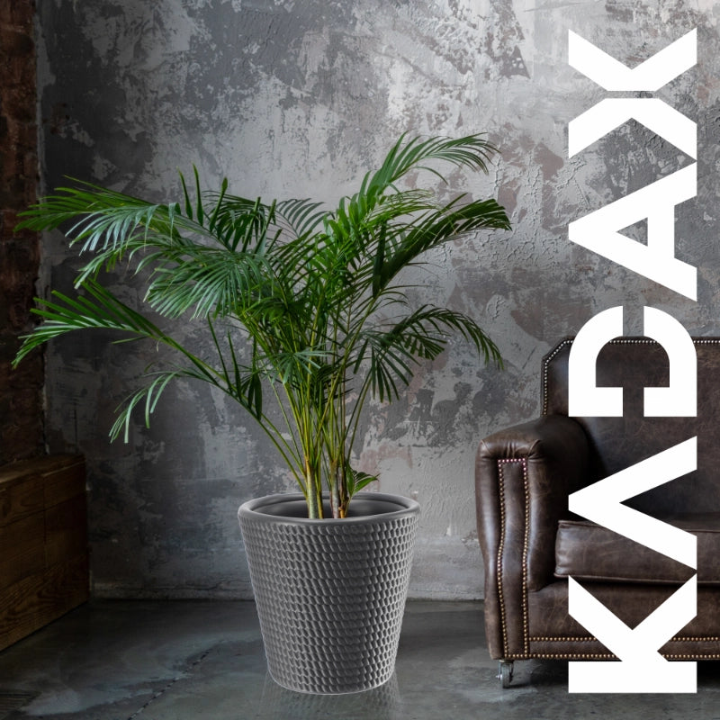 Vaso da fiori KADAX in plastica, rotondo, 30 cm, color antracite