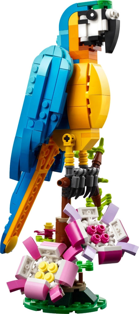 LEGO 31136 Creator Pappagallo Esotico, Set 3 in 1 con Pesce e Rana, Figure di Animali Giocattolo della Giungla, Giochi C