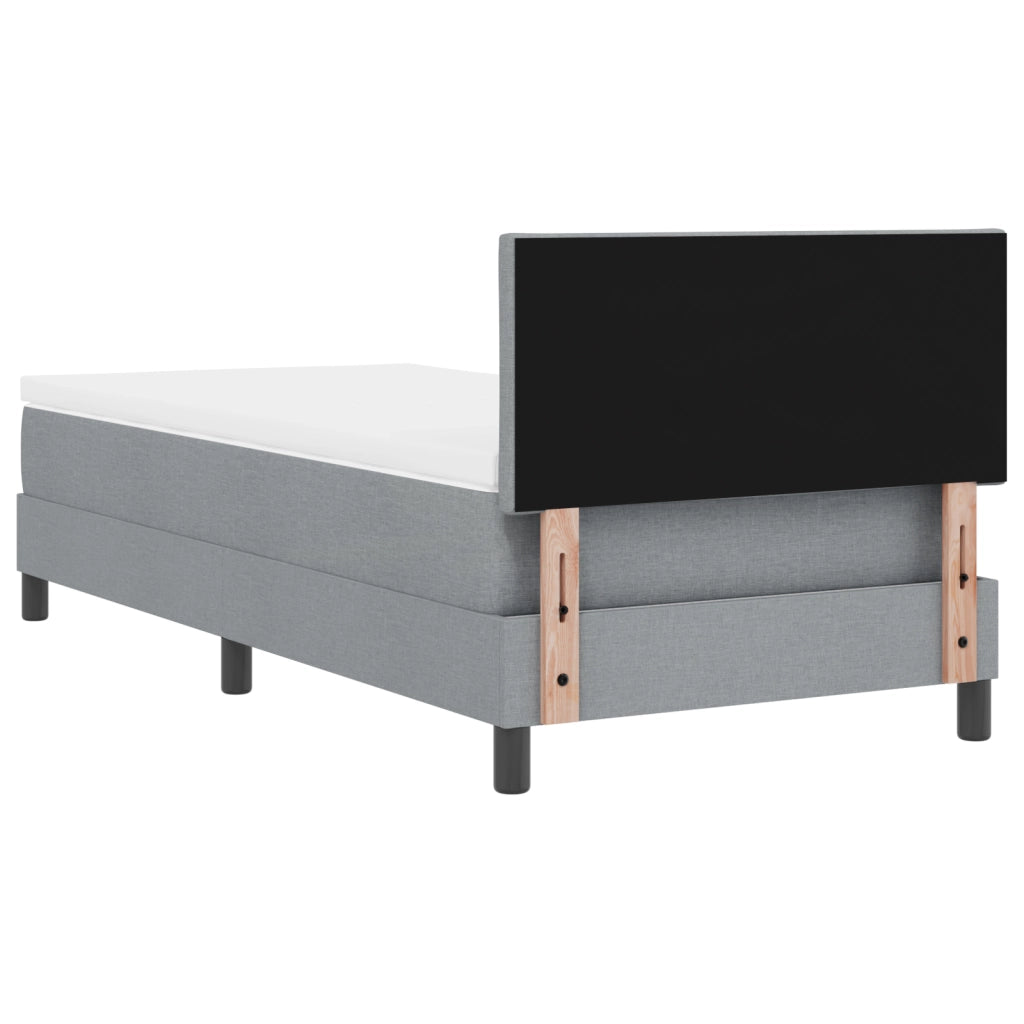 Letto con Box Spring con Materasso Grigio Chiaro 90x200 cm Tessuto