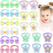 Accessori per capelli 24 pezzi - Supporto per capelli morbido senza nodi - Fascia per capelli colorata - Strisce per capelli - Adatto per bambini e bambini in età prescolare