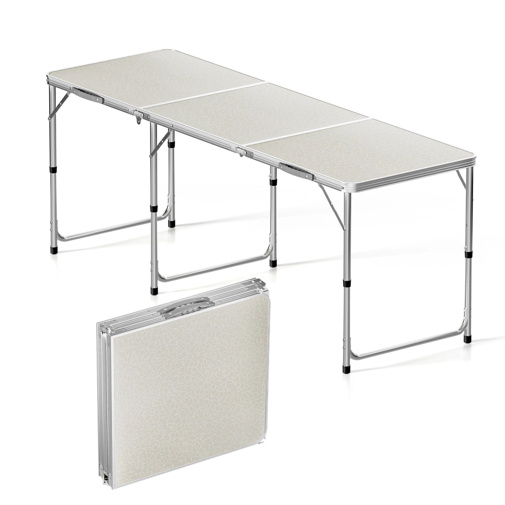 Toboli Tavolo da campeggio pieghevole 180x60x70cm altezza 55/62/70cm portatile e multiuso