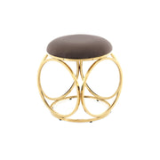 Pouf Whitney 300 in velluto taupe e struttura oro