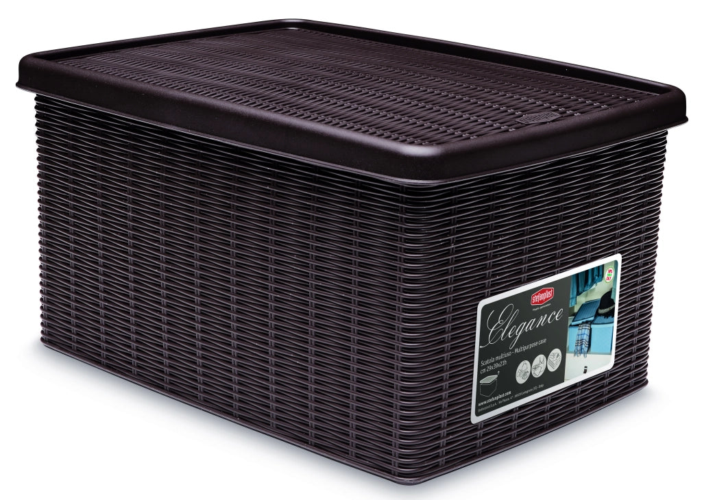 Stefanplast CONTENITORE MULTIUSO ELEGANCE Lt. 15 - cm.29x39x21 h col. Tortora