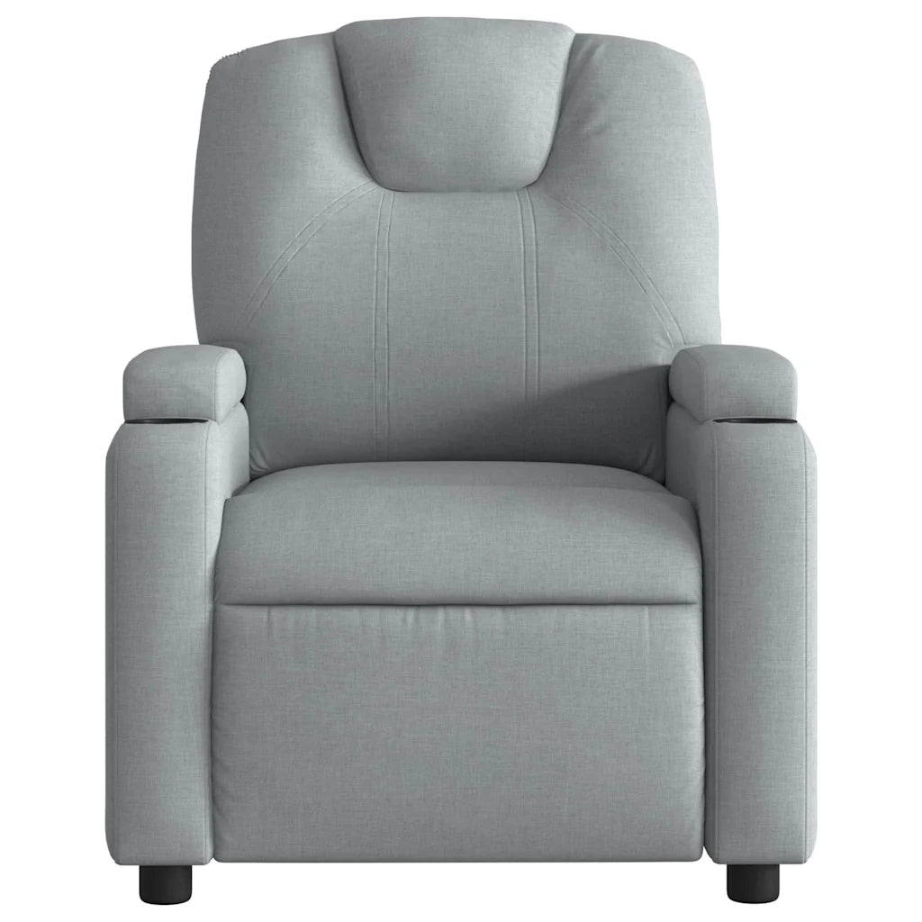 Divano Sedia-Poltrona Reclinabile Massaggio Elettrica Grigio Chiaro Tessuto 327601