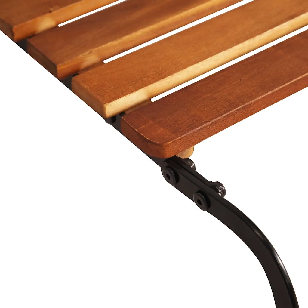 Lettino Prendisole con Gambe in Acciaio Legno Massello Acacia 44394