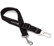 Cinturone di sicurezza per cani - Raccordo regolabile 30-57 cm - Finta nylon - Cinturone di sicurezza per auto - Cinturone per cani - Nero