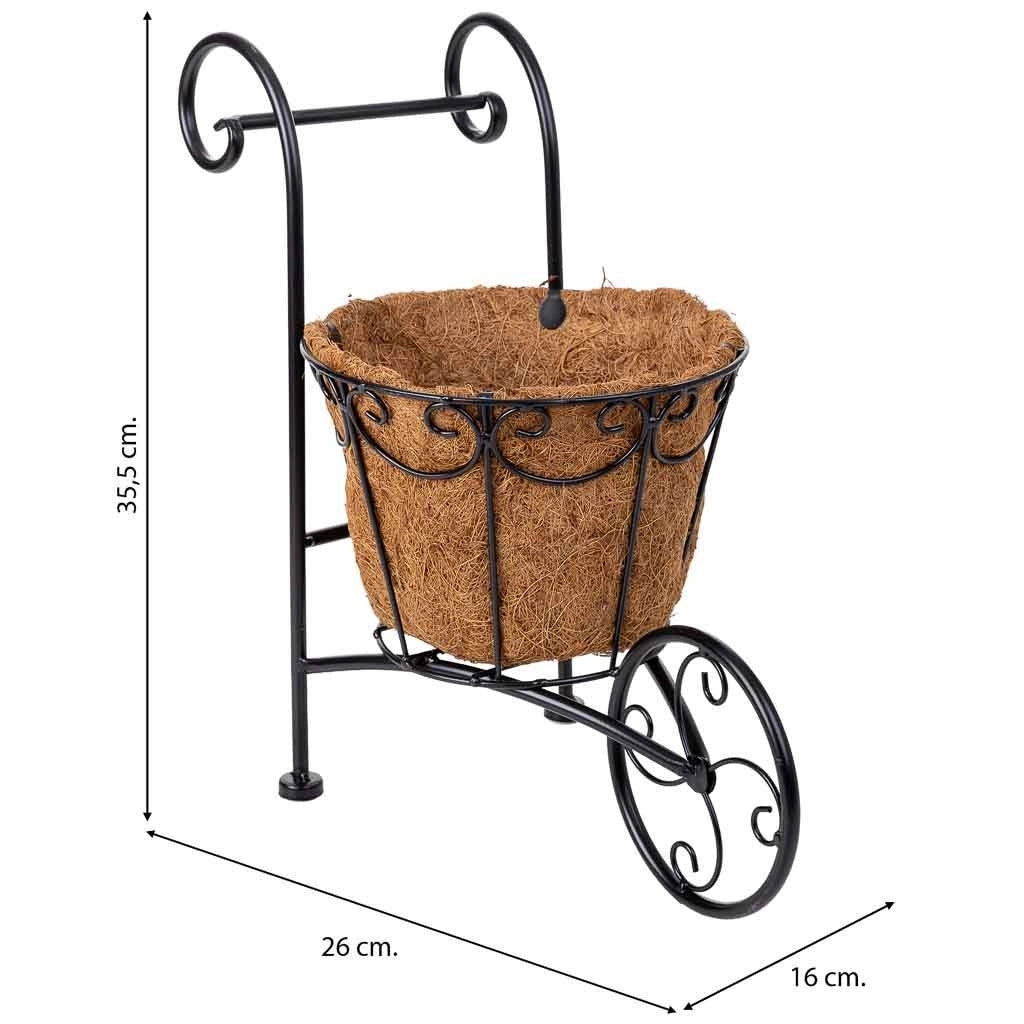 Portavaso trolley nero, 26x16x35,50h cm