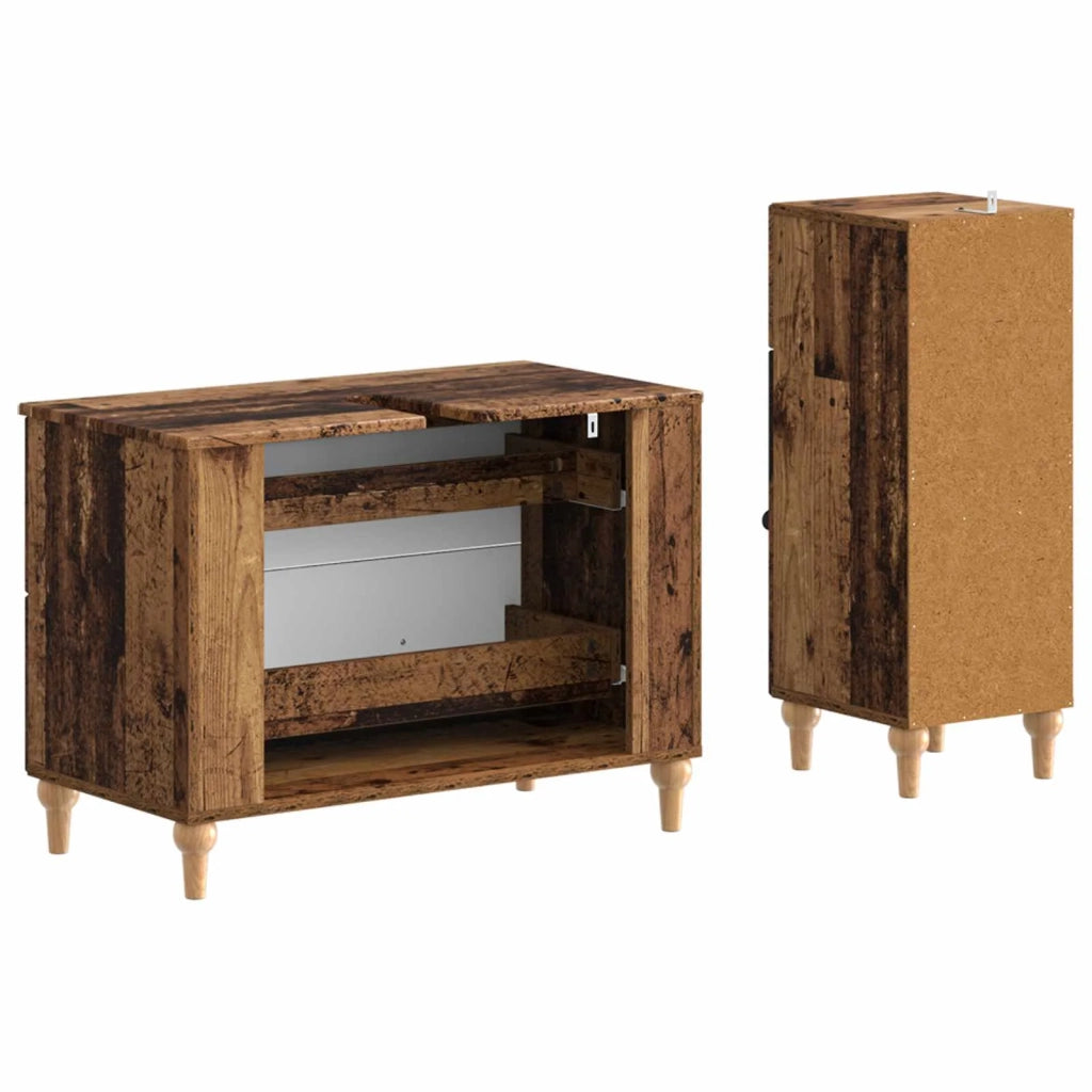 Set di Armadi da Bagno da 2 Pezzi ALKMAAR Legno antico 3417673