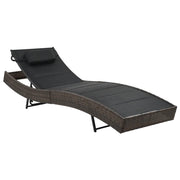 Lettino Prendisole in Polyrattan e Textilene Marrone cod mxl 20330