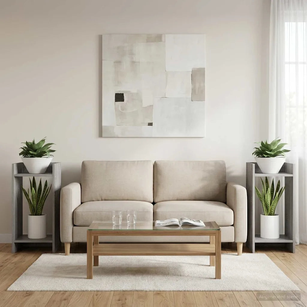 Supporto per piante 2 pcs Sonoma grigia 30 x 30 x 60 cm