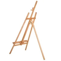Cavalletto per Pittura Treppiede con Supporto per Tela Regolabile in Legno di Faggio, 65x68x174-230 cm