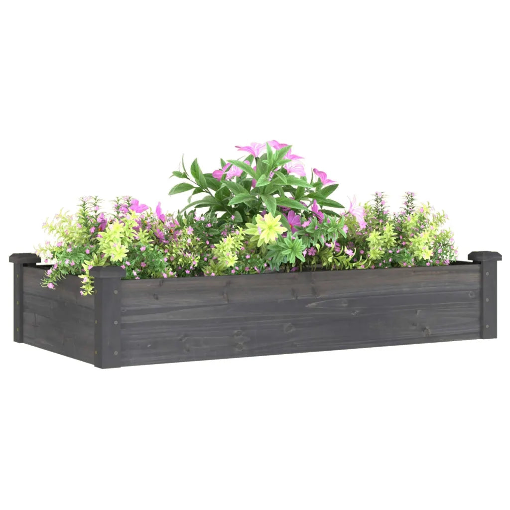 Fioriera | Cassetta per fiori | Vaso Giardino con Fodera Grigia 120x60x25cm Massello Abete