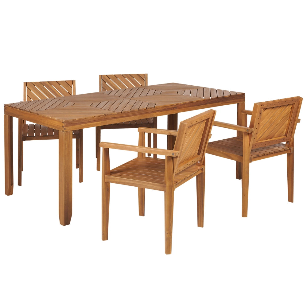 Set da pranzo da giardino con sedie per 4 persone 180 x 90 cm esterno terrazzo stile tradizionale