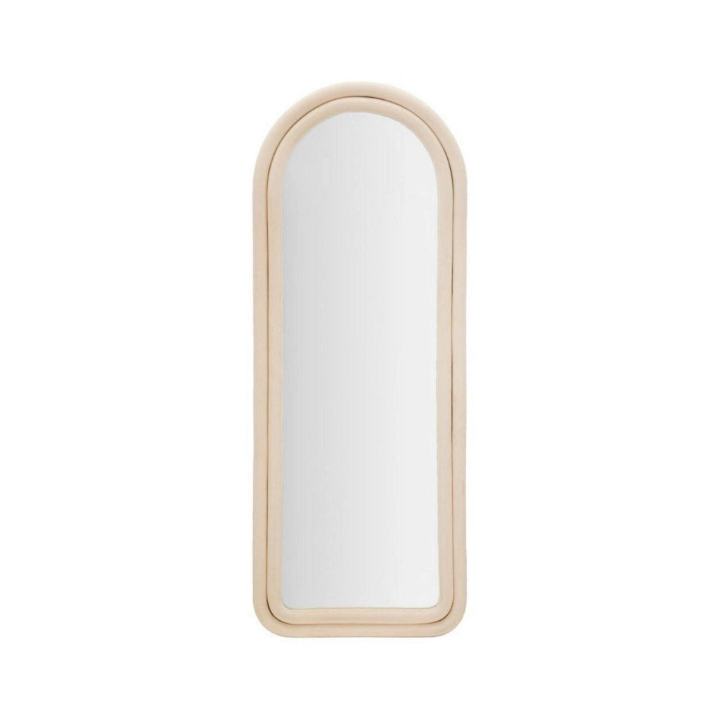Specchio Segal, Specchiera, Articolo d'arredo a muro, Decorazione con specchio, 60x4 h160 cm, Crema