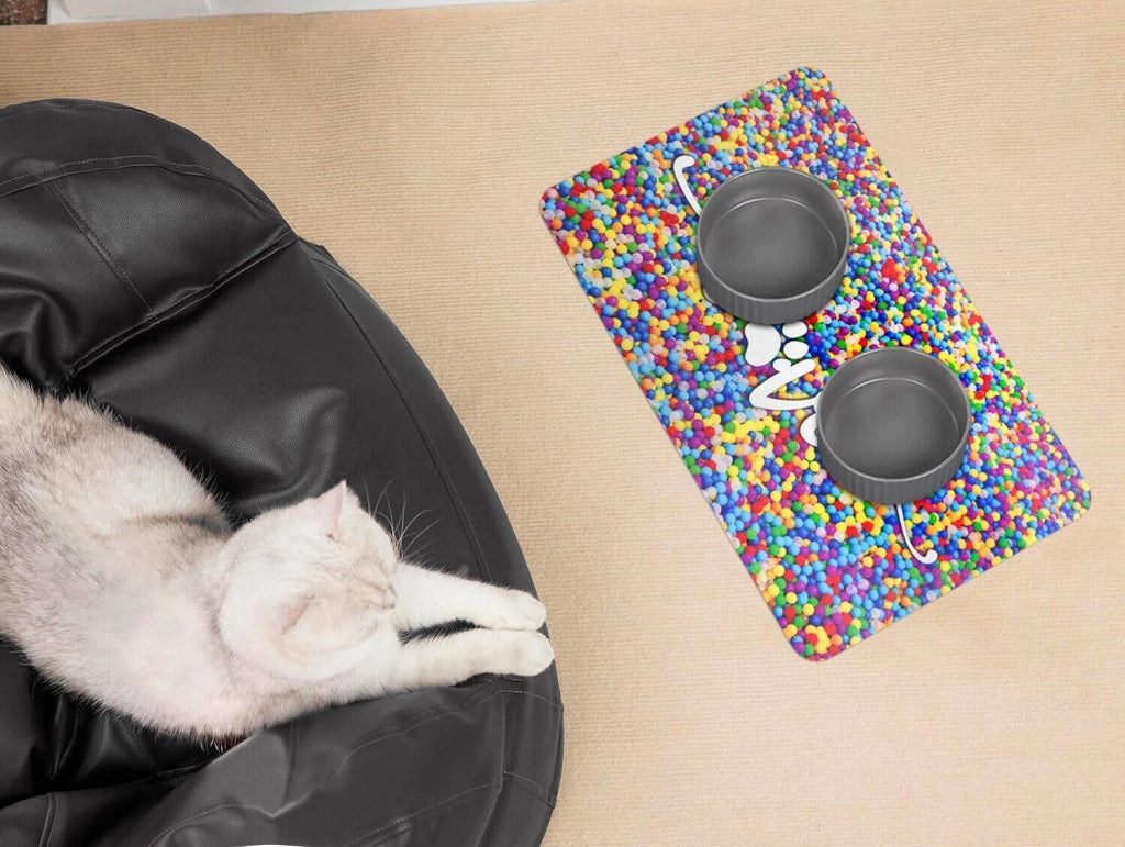 Tappeto Sottociotola Tovaglietta 30x46 cm Pvc Impermeabile Antisfilo Antiscivolo Cane Gatto Dis.B
