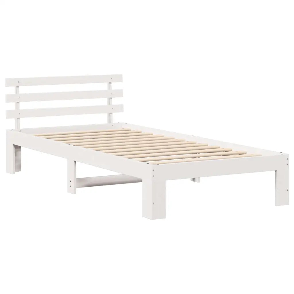 Struttura del letto Bianco 90 x 200 cm Pino massello 872627