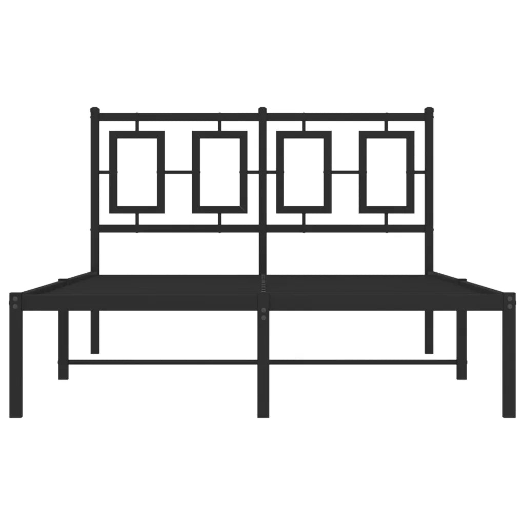 Giroletto con Testiera in Metallo Nero 120x190 cm 374238