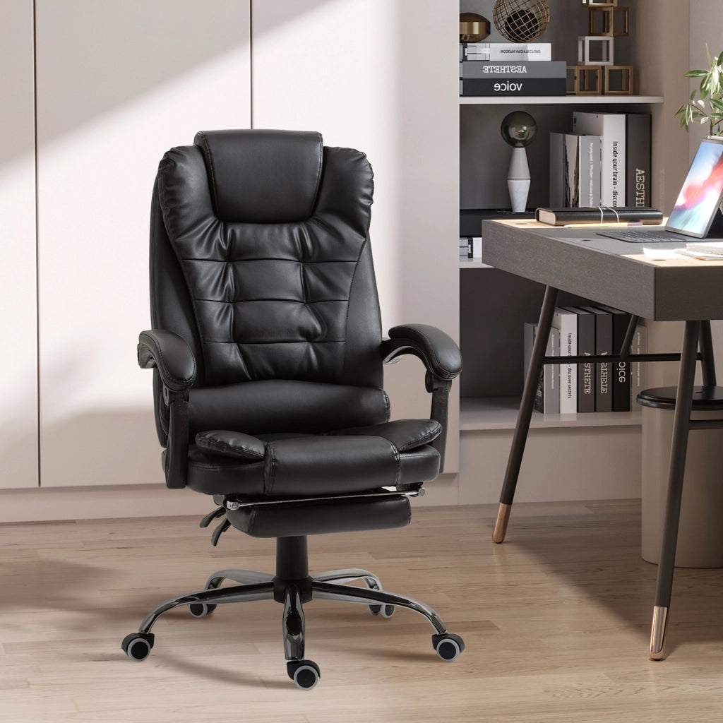 Poltrona da ufficio reclinabile girevole ¨C Zephmum ¨C Nero 64.5x69x117 cm