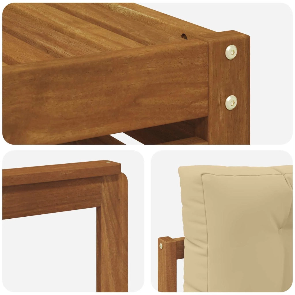 Set di divani da esterno con cuscino 8 pcs Naturale e Beige