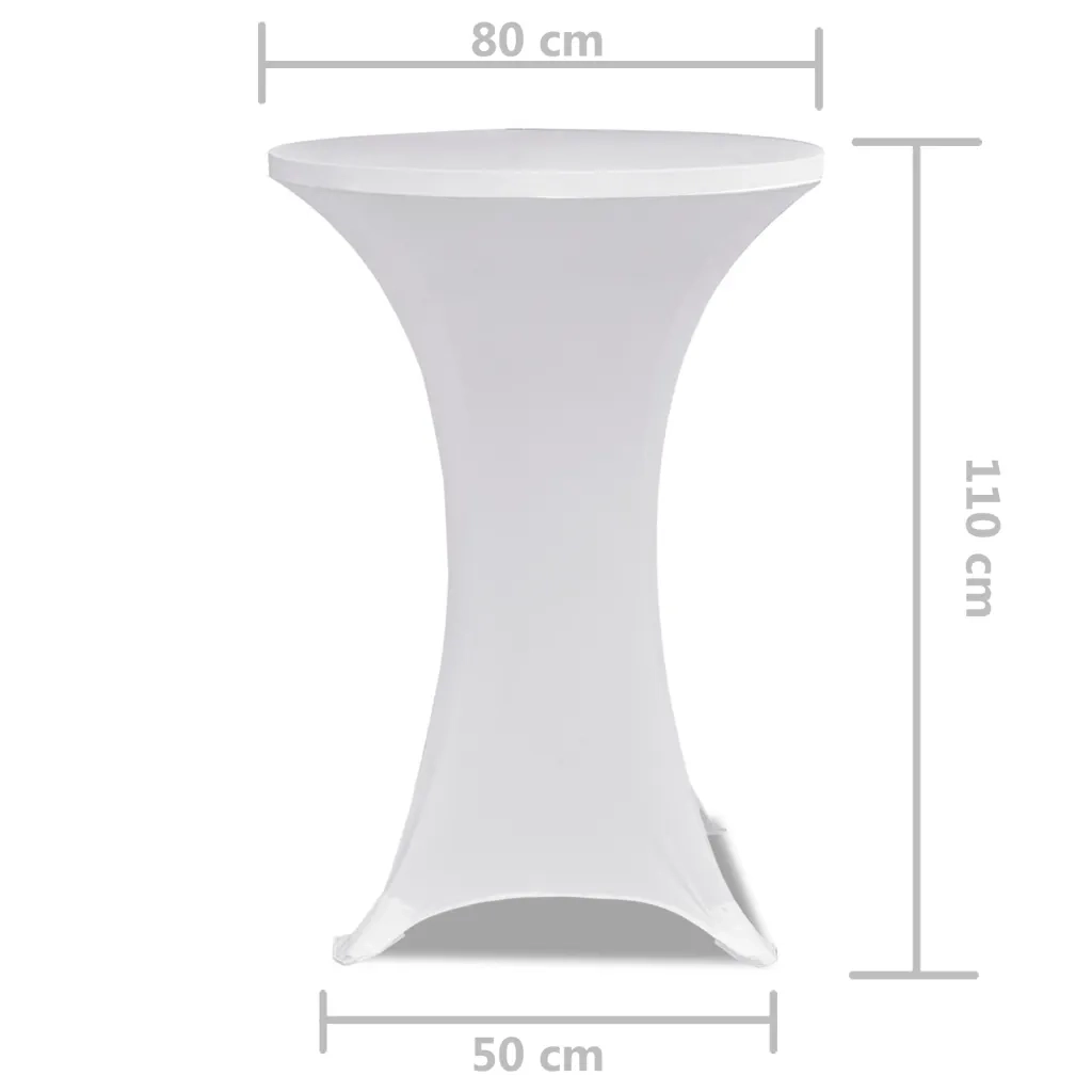 Copritavolo ?80 cm Bianco Tessuto elasticizzato 2 pezzi CFW5664421