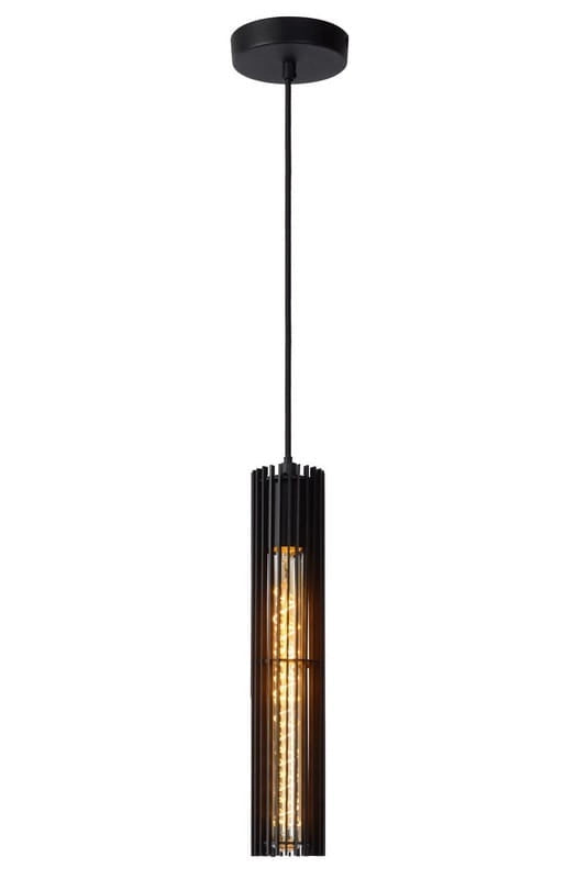 Lampada a sospensione Lucide Lionel nera E27 40W Ø6,5
