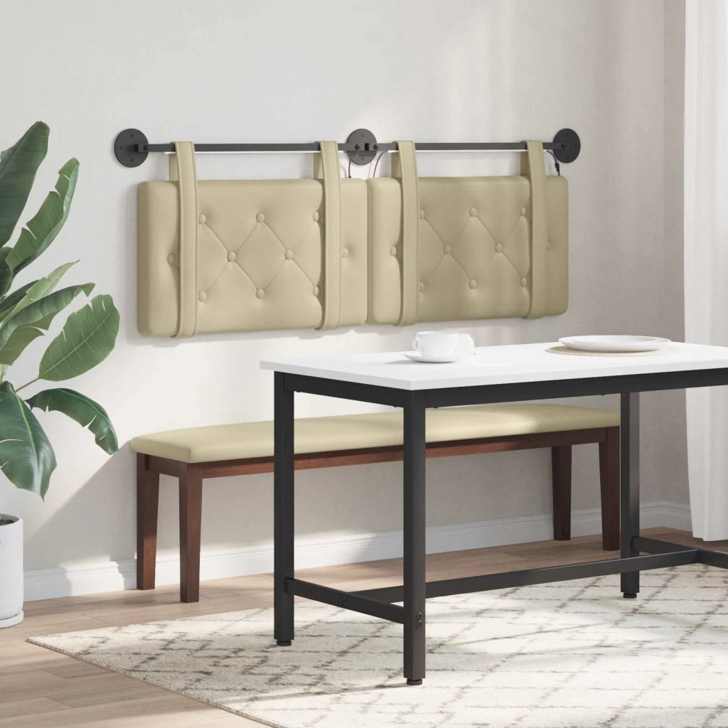 Testiera | Testata sospesa Con luce LED Crema Similpelle