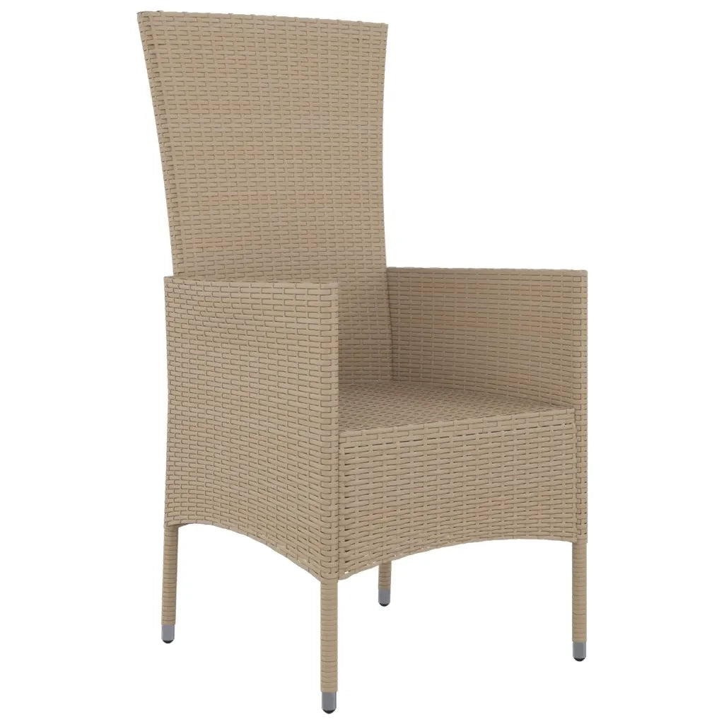 Sedie da Giardino con Cuscini 4 pz in Polyrattan Beige 319533