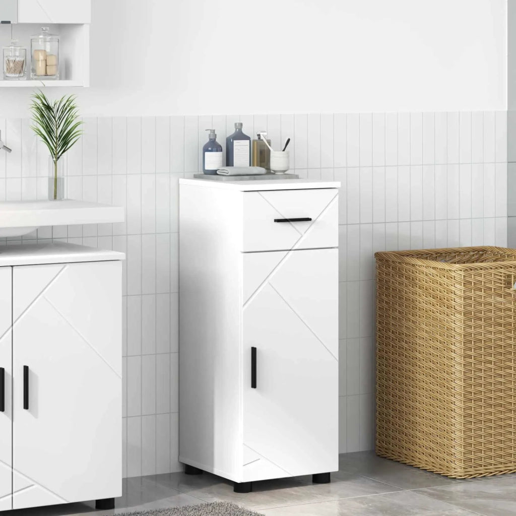 Mobile da Bagno con cassetto con porta Bianco 30 x 35 x 80 cm 883324