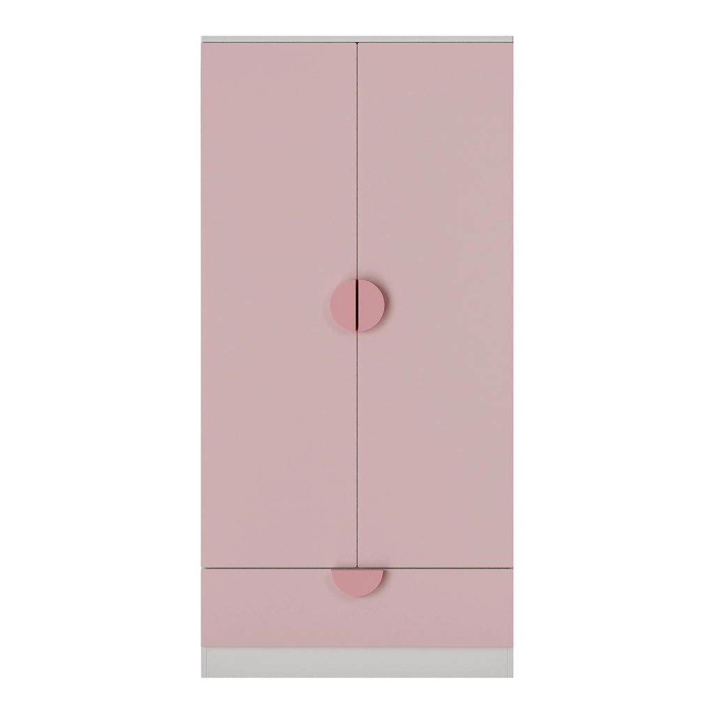 Armadietto Sandnes per Bambini con Appendiabiti e Cassetto 123x60x40 cm Rosa [en.casa]